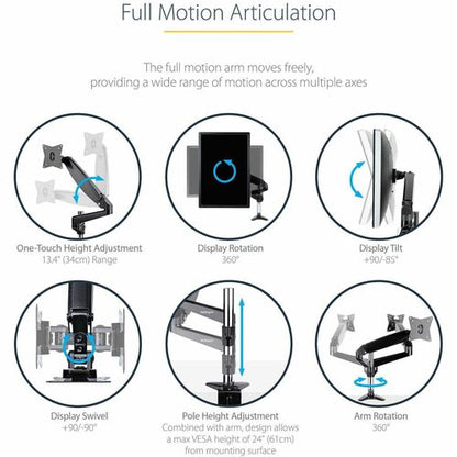 StarTech.com Desk Mount Monitor Arm for Single VES