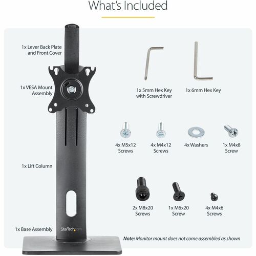 StarTech.com Free Standing Single Monitor Mount, H