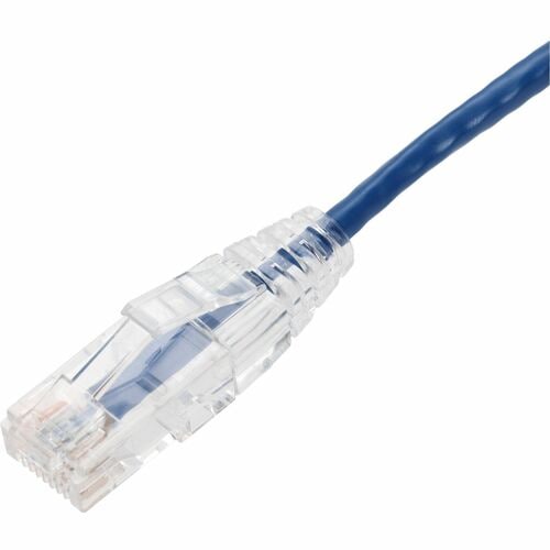 Câble Ethernet fin en PVC bleu Cat. 6A AddOn 20 pieds, transparent, anti-accroc
