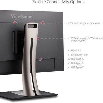 Écran Viewsonic 32 pouces, dalle IPS, résolution 3840 x 2160 - 31,5 pouces visible - en