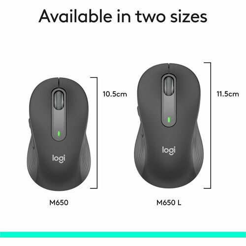 Logitech Signature M650 L Gauche (Graphite) - Optique - Sans fil