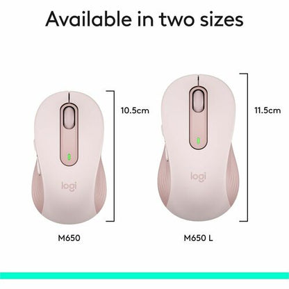Logitech Signature M650 (Rosa) - Óptico - Inalámbrico