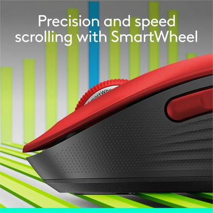 Logitech Signature M650 L (Rojo) - Óptico - Inalámbrico