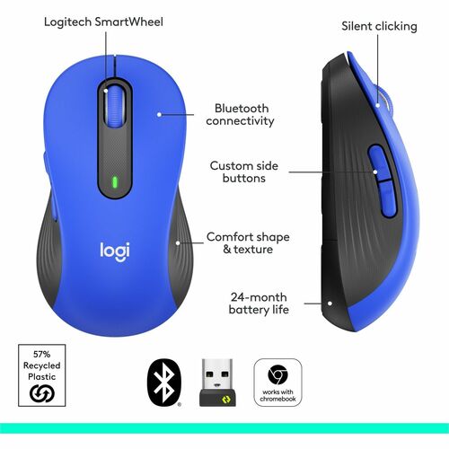 Logitech Signature M650 L (Blue) - Optical - Wireless