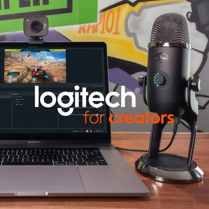 Luz de transmisión premium Logitech Litra Glow con TrueSoft: soporte para monitor y trípode