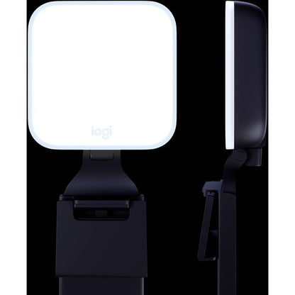Luz de transmisión premium Logitech Litra Glow con TrueSoft: soporte para monitor y trípode