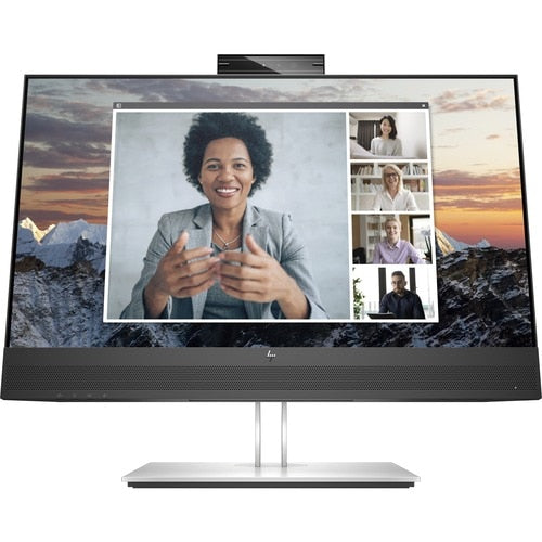 Monitor LCD Full HD HP E24m G4 de 24" con cámara web - 16:9 - Negro, plateado