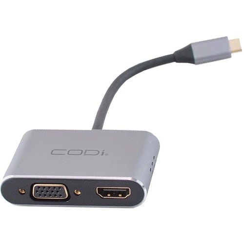CODi 4-In-1 USB-C Display Adapter (HDMI, VGA, USB-C PD, USB-A 3.0) - 1 x USB Type C - Male