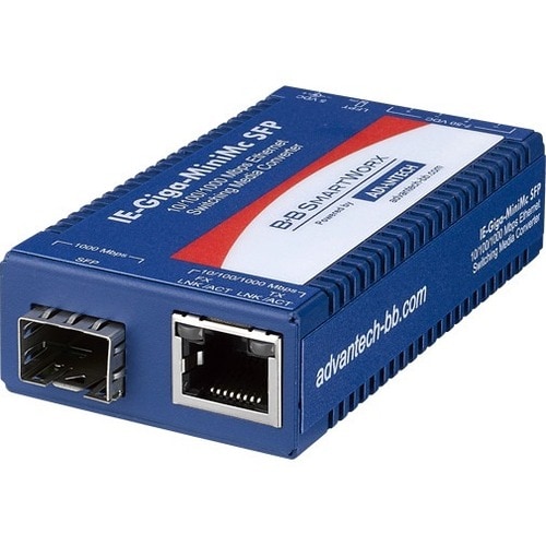 Convertidor de medios miniatura Advantech de 10/100/1000 Mbps con LFPT - 1 x Red (RJ