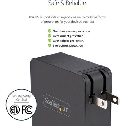 Chargeur mural USB C StarTech.com, PD 60 W avec câble de 1,8 m