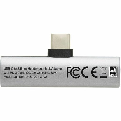 Tripp Lite by Eaton U437-001-C-V2 USB-C to 3.5 mm Headphone Jack Adapter - 1 x Mini-phone