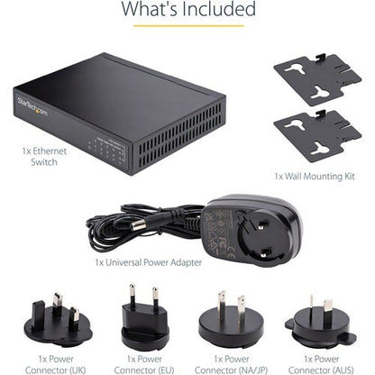 Switch 2.5G no administrado, 5 puertos, carcasa totalmente metálica, kit de pared sin ventilador