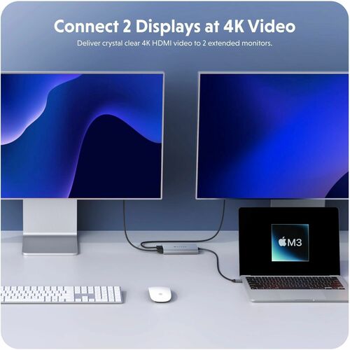 Adaptador HDMI Hyper Dual 4K para MacBook M1/M2 (para portátiles y PC de escritorio) - USB tipo C
