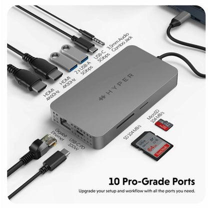 Hyper HyperDrive Dual 4K HDMI 10 en 1 USB