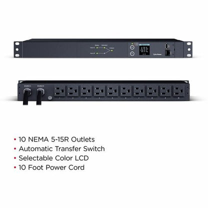 PDU CyberPower PDU24001 ATS avec compteur, 10 prises - Compteur