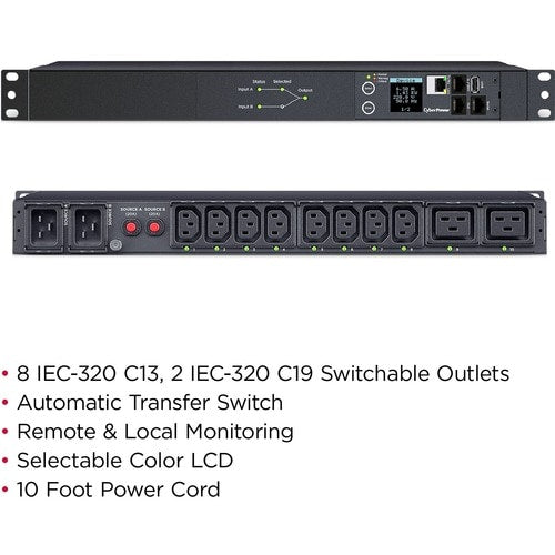 PDU ATS commuté CyberPower PDU44005 10 prises - Swit