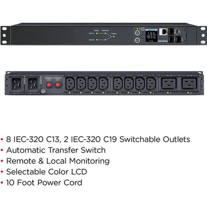 PDU ATS commuté CyberPower PDU44005 10 prises - Swit