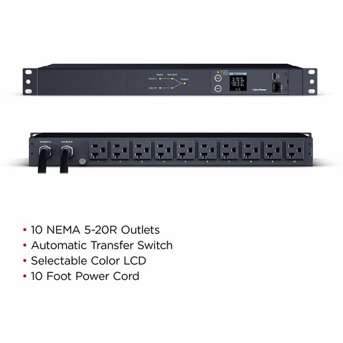 PDU CyberPower PDU24005 ATS à 10 prises avec compteur