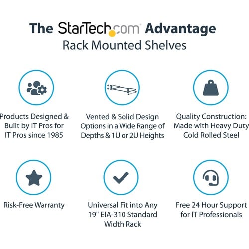 Étagère pour rack de serveur 1U StarTech.com - Étagère fixe en porte-à-faux de 50,8 cm de profondeur