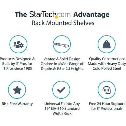 Étagère pour rack de serveur 1U StarTech.com - Étagère fixe en porte-à-faux de 50,8 cm de profondeur