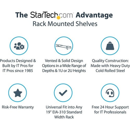Étagère ventilée pour rack de serveur StarTech.com 1U - Fixe, profondeur 50,8 cm