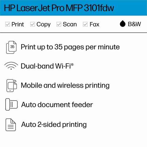 LASERJET PRO MFP 3101 FDW MONO LASER WL 1200X1200 512MB 35PPM