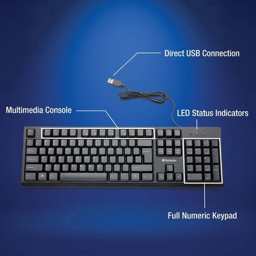 Ensemble clavier et souris filaires Verbatim USB Type-A
