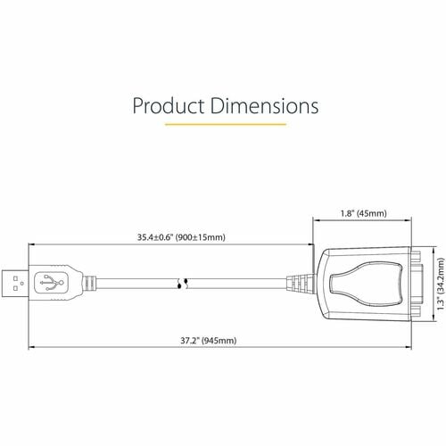 Câble USB vers série StarTech.com de 1 m avec rétention du port COM
