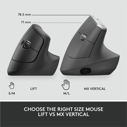 Souris Logitech Lift Ergo - Optique - Sans fil