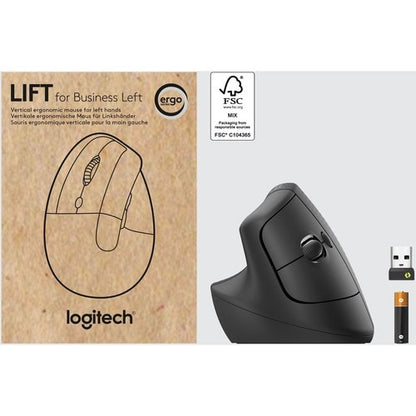Logitech Lift Ergo Mouse - Optical - Wireless