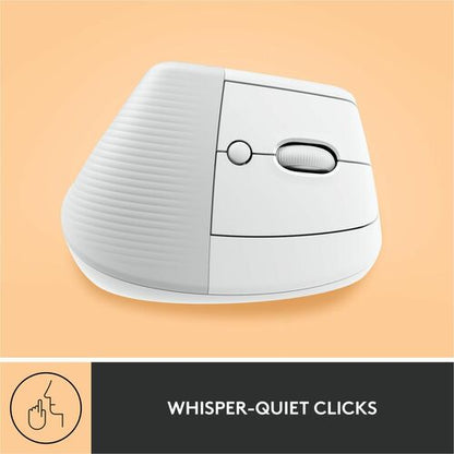 Souris ergonomique verticale Logitech Lift (blanc cassé) - Optique