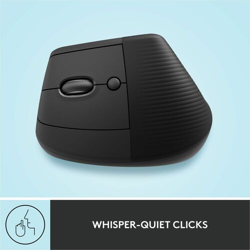 Logitech Lift Left Vertical Ergonomic Mouse (Graphite) - Optical - Wireless