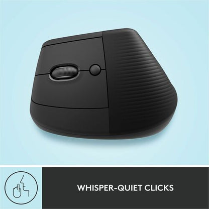 Logitech Lift Left Vertical Ergonomic Mouse (Graphite) - Optical - Wireless