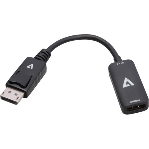 Adaptateur V7 DisplayPort 1.4 mâle vers HDMI 2.0 femelle 4K UHD noir