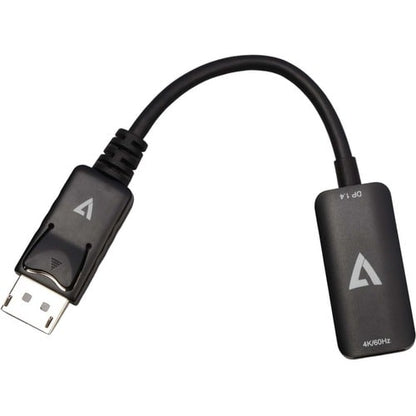 Adaptateur V7 DisplayPort 1.4 mâle vers HDMI 2.0 femelle 4K UHD noir