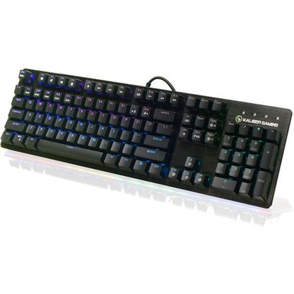 TECLADO MECÁNICO KALIBER GAMING RGB CON INTERRUPTORES MARRONES