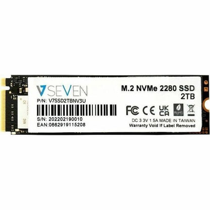 Disque SSD V7 NVME GEN3X4 M.2 NVME 3D TLC de 2 To