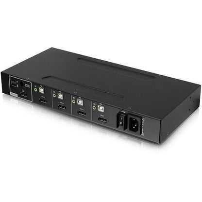 CONMUTADOR KVM DE 4 PUERTOS CON AUDIO Y VISUALIZACIÓN ÚNICA
