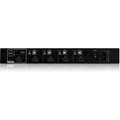 CONMUTADOR KVM DE 4 PUERTOS CON AUDIO Y VISUALIZACIÓN ÚNICA