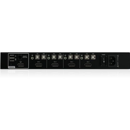 KIT DE CONMUTADOR KVM HDMI UNIV SEC DE 4 PUERTOS CON PUERTO DE PANTALLA DE VISTA ÚNICA