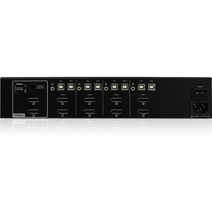 KIT DE CONMUTADOR KVM UNIVERSAL HDMI DE 4 PUERTOS CON PUERTO DE PANTALLA DE DOBLE VISTA