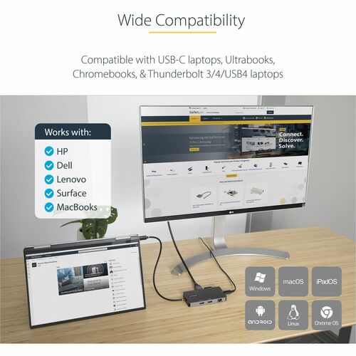 Adaptateur multiport USB-C StarTech.com, double HDMI, 4 ports