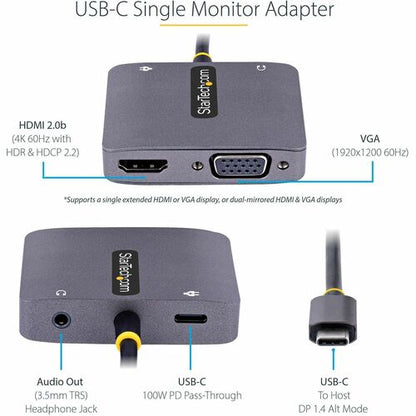 Adaptador de vídeo USB C de StarTech.com, USB C a HDMI VG