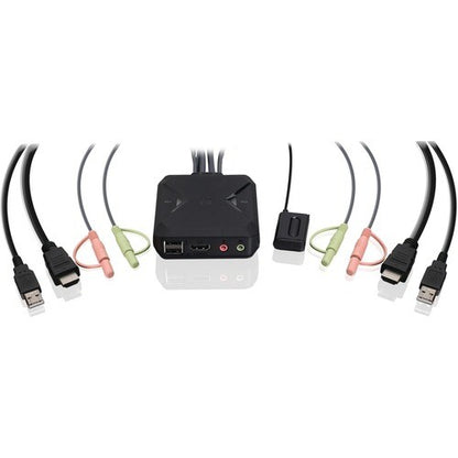 2PORT 4K KVM SWITCH WITH HDMI USB AND AUDIO CONNECTIONS