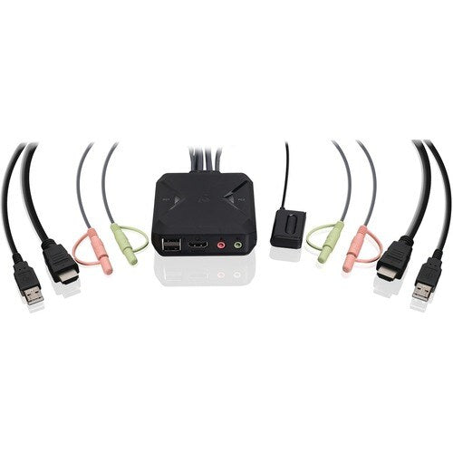 CONMUTADOR KVM 4K DE 2 PUERTOS CON CONEXIONES HDMI, USB Y AUDIO