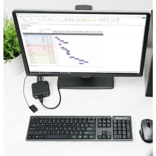 2PORT 4K KVM SWITCH WITH HDMI USB AND AUDIO CONNECTIONS