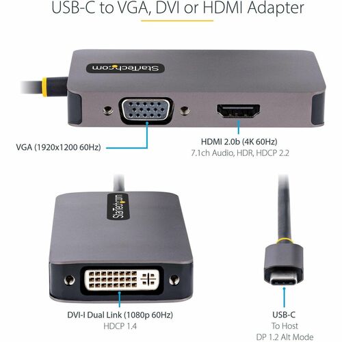 Adaptador de vídeo USB C de StarTech.com, USB C a HDMI DV