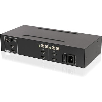 CONMUTADOR KVM DE 2 PUERTOS CON VISUALIZACIÓN DOBLE, AUDIO Y SOPORTE CAC
