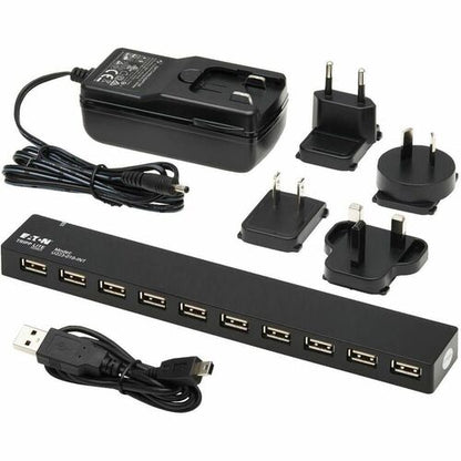 Tripp Lite by Eaton 10-Port USB Hub with Power Supply and Internationa