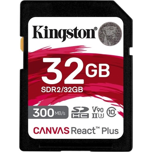 32GB CANVAS REACT + SDHC UHS-II 300R 260W U3 V90 FOR FULL HD 4K